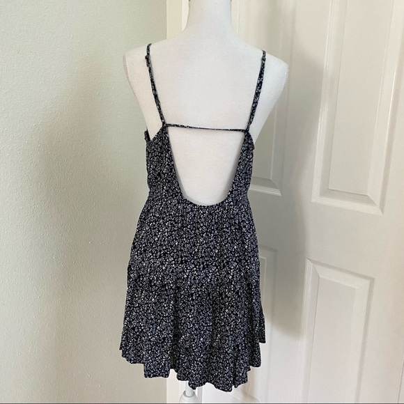 Divided Tiered Sundress Blue Floral Sz 12 - Picture 4 of 12